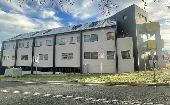 Strata building in Canberra showcasing modern architecture and freshly painted exterior, highlighting C&C Painting Group's professional painting services for strata and body corporate properties.
