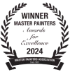 Award badge for C&C Painting Group, highlighting "Winner Master Painters Awards for Excellence 2024," emphasizing quality in painting services.